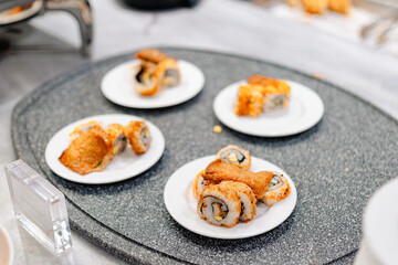 sushi rolls on a plate