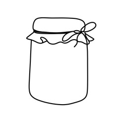 Illustration line drawing of a jar