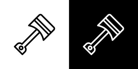 Piston icon stroke vector icon simple black style, illustration.