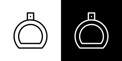Perfume bottle icon stroke vector icon simple black style, illustration.