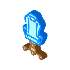 ergonomic gaming chair gaming pc isometric icon vector illustration