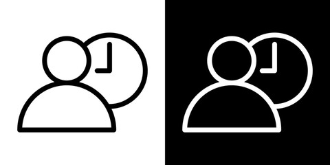 Patience icon stroke vector icon simple black style, illustration.