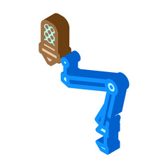 streaming microphone gamers isometric icon vector illustration