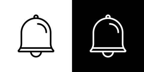 Notification icon stroke vector icon simple black style, illustration.