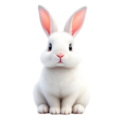Obraz premium A charming portrait of a fluffy white bunny rabbit with pink inner ears