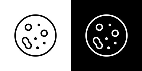 Microorganism icon stroke vector icon simple black style, illustration.