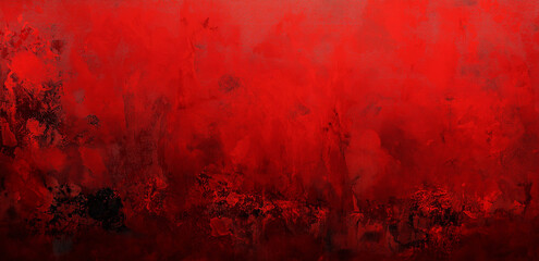 This image shows an abstract red background with black lines and textures, creating a strong and dynamic visual effect.
