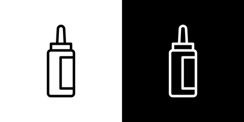 Glue bottle icon stroke vector icon simple black style, illustration.