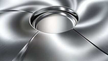 Metallic swirl design with a central hole