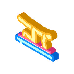 paddle board yoga isometric icon vector illustration