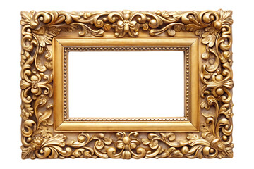 Gold framed picture with a white background