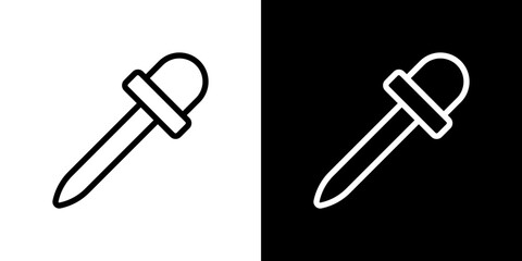 Eye dropper icon stroke vector icon simple black style, illustration.