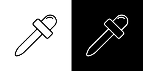 Eye dropper icon stroke vector icon simple black style, illustration.