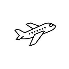 Cartoon Airplane Line Drawing Icon Vector Isolated on White Background