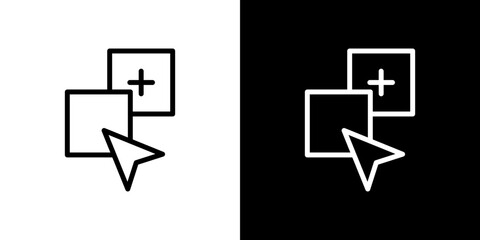 Drag and drop icon stroke vector icon simple black style, illustration.