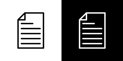 Document icon stroke vector icon simple black style, illustration.