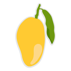 Natural tropical fruits. Organic fruits or vegetarian food. Mango abstract hand draw style. 