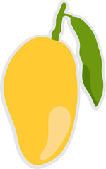 Natural tropical fruits. Organic fruits or vegetarian food. Mango abstract hand draw style. 