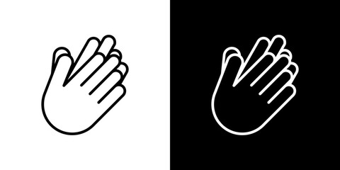 Clap icon stroke vector icon simple black style, illustration.