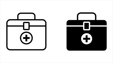 first aid box icon set. with white background, eps 10.