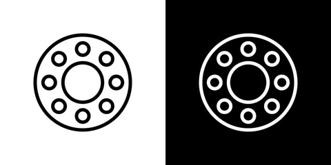 Car bearing icon stroke vector icon simple black style, illustration.