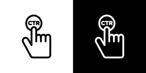CTR icon stroke vector icon simple black style, illustration.
