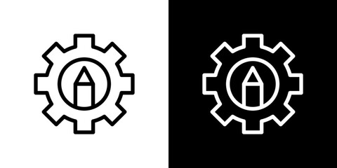 Business development icon stroke vector icon simple black style, illustration.