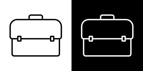 Briefcase icon stroke vector icon simple black style, illustration.