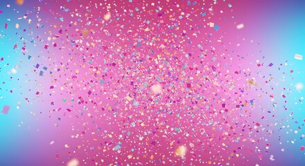Pink and blue explosion of confetti