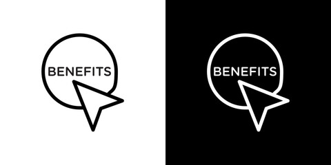 benefits icon stroke vector icon simple black style, illustration.