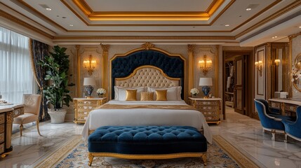 Luxury Presidential Suite: Opulent Bedroom Design