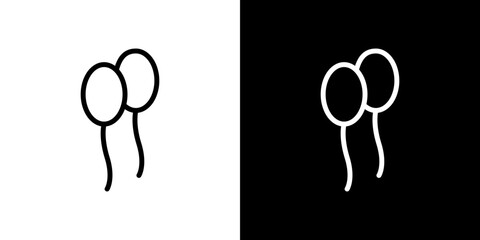Balloon icon stroke vector icon simple black style, illustration.