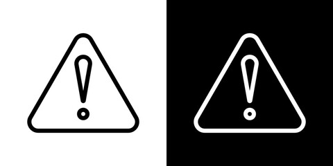 Alert icon stroke vector icon simple black style, illustration.