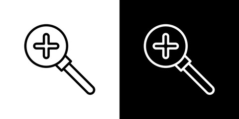 Zoom in icon stroke vector icon simple black style, illustration.