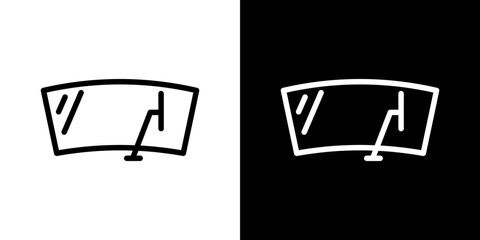 car windscreen icon stroke vector icon simple black style, illustration.