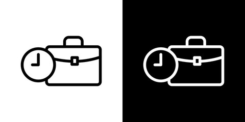 Work experience icon stroke vector icon simple black style, illustration.