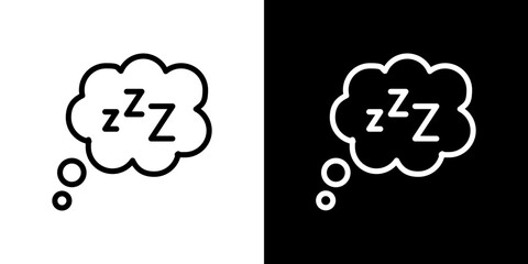 Zzz icon stroke vector icon simple black style, illustration.
