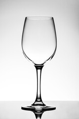 empty wine glass isolated on white background