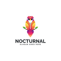 Nocturnal Colorful Logo Design Template