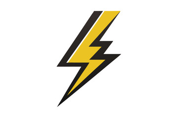 Dynamic Thunder A Graphic Bolt of Yellow Energy in Sharp Vector Art