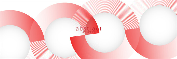 Abstract white background with red circle lines. Digital future technology concept. Vector eps10