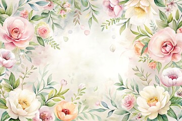 White background with a flowery border