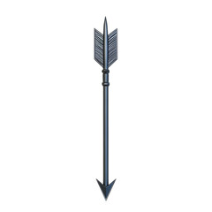 Sleek Arrow with Refined Crisp Detailing in Cool Sl Isolated on Transparent Background