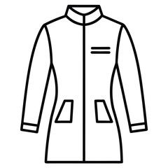 Minimalist Outline of a White Lab Coat - Professional Apparel Illustration
