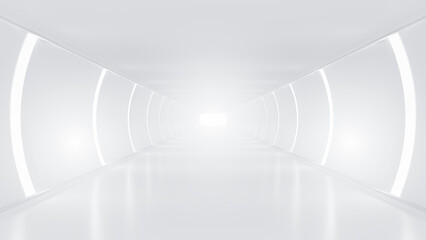 Abstract Futuristic empty floor and room Sci-Fi Corridor With light for showcase,room,interior,display products.Modern Future cement floor and wall background technology interior concept.3d render © Nuchjaree