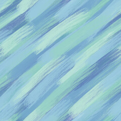 Watercolor brush stroke seamless pattern vector. Abstract pastel blue green brushwork. Flowing line. Doodle design for fabric, scarf, cloth, print, card, paper, banner, cover, wrapping, decor.