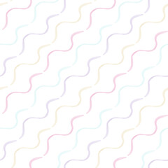 Diagonal wave seamless pattern vector. Pastel and colorful watercolor waves. Abstract wallpaper. Geometric wave and line. Flowing lines. Simply design for card, poster, cover, wrapping, paper, print.