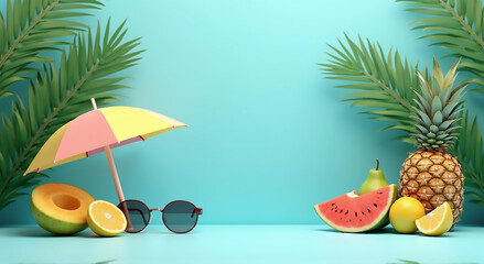 Obraz premium tropical cocktail on the beach vector