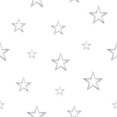 Silver stars seamless pattern background.