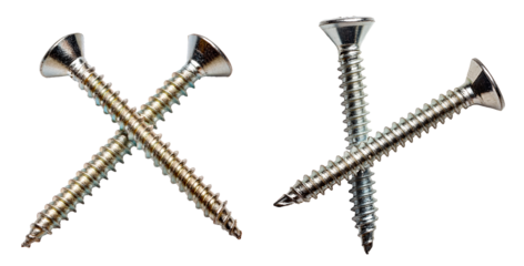 group of pile of screws isolated on white background